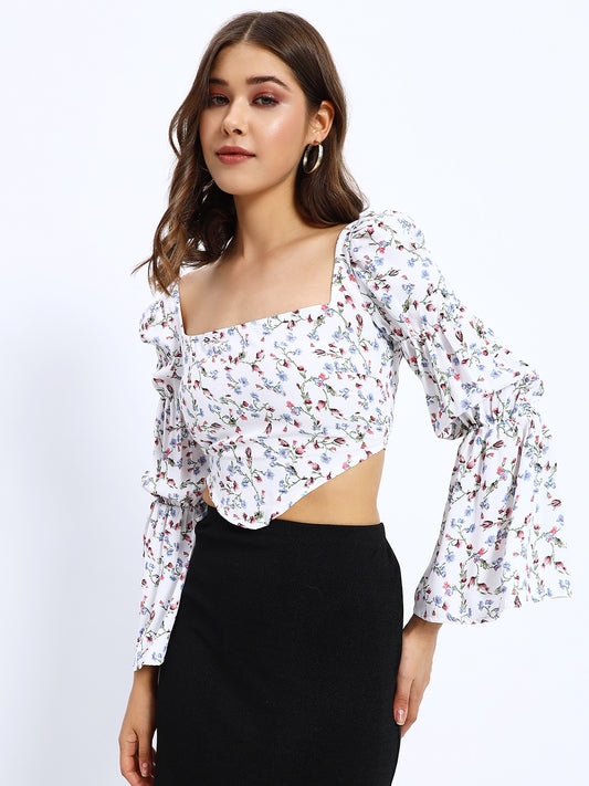 White Tulip Flyer Sleeves Top