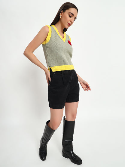 Tara Grey Yellow Vest