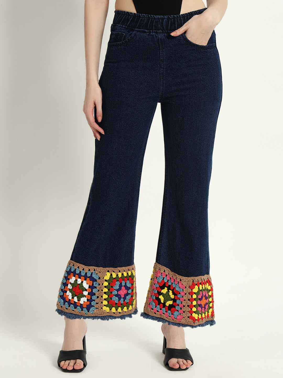 Granny Square Crochet Jeans