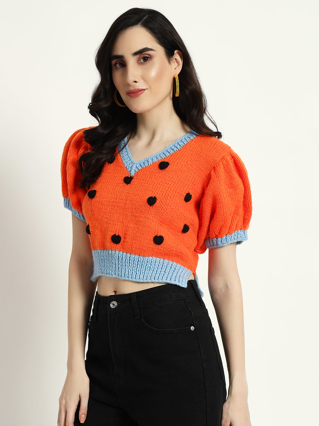 Orange Crop Vest Top Sweater