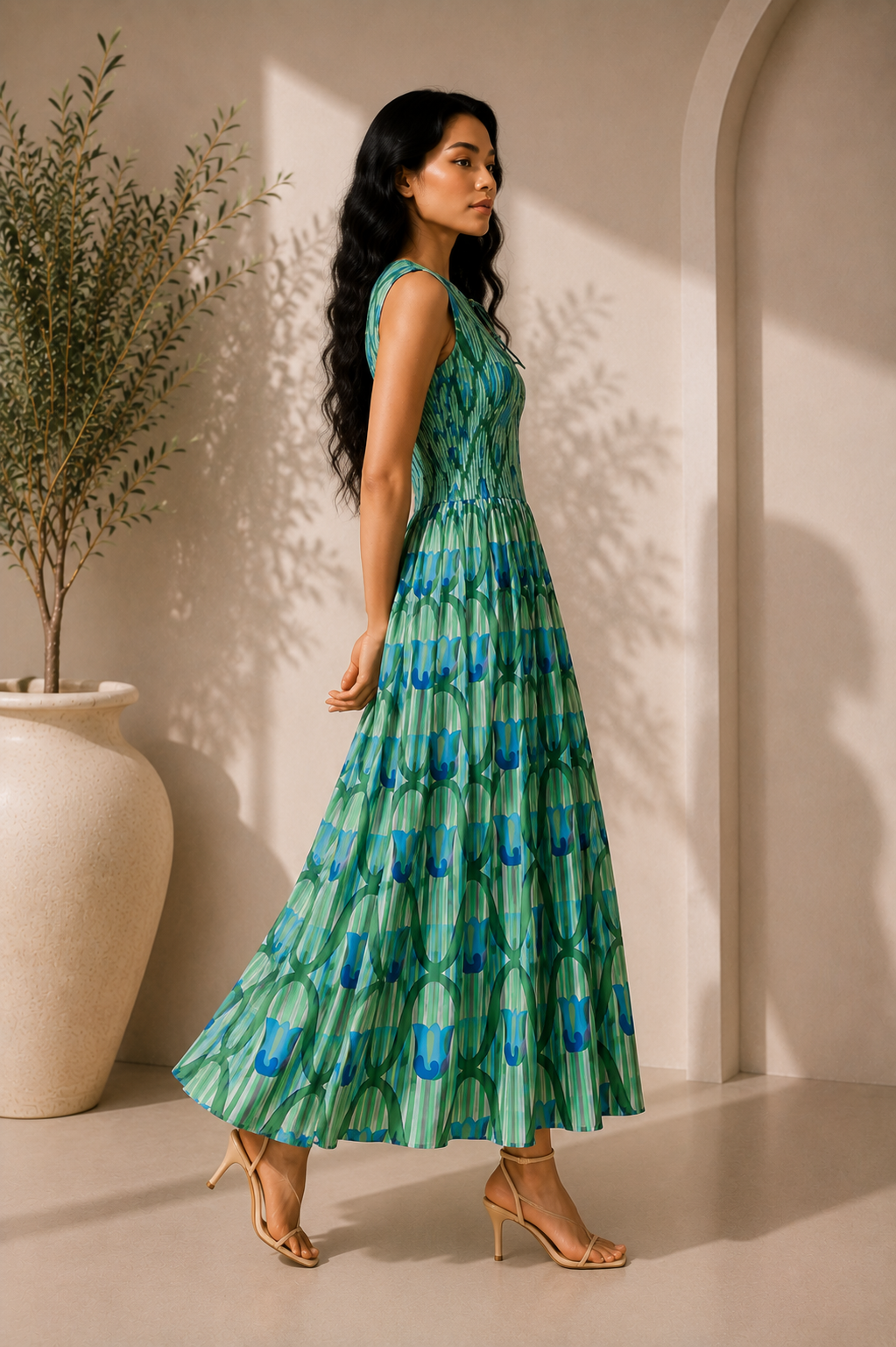 Floral A-Line Maxi Dress