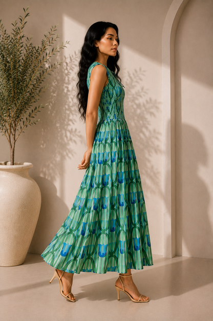 Floral A-Line Maxi Dress