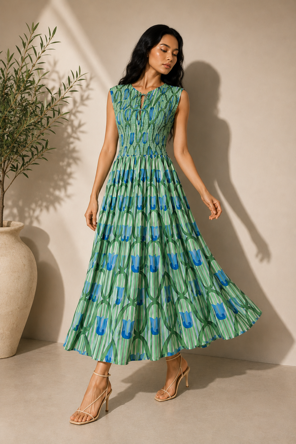Floral A-Line Maxi Dress