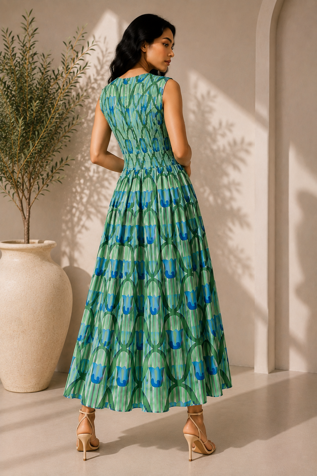 Floral A-Line Maxi Dress