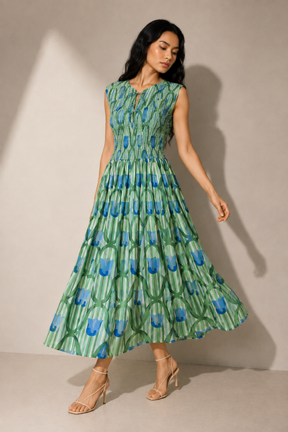 Floral A-Line Maxi Dress