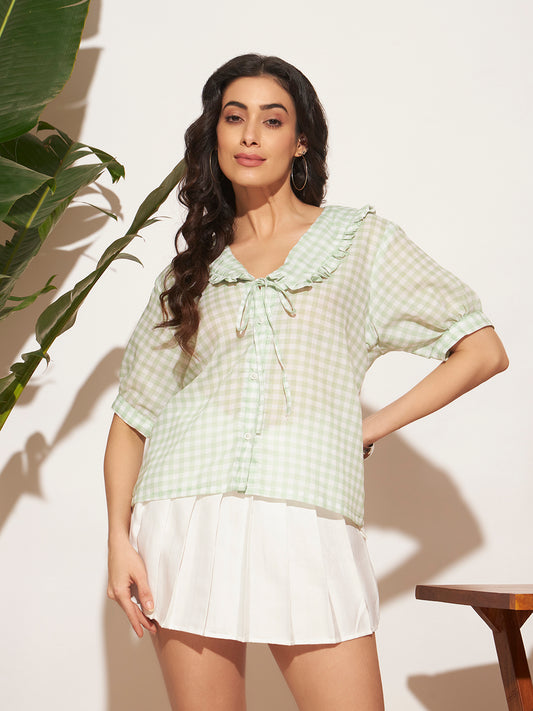 Gloria Ghingham Shirt - Green