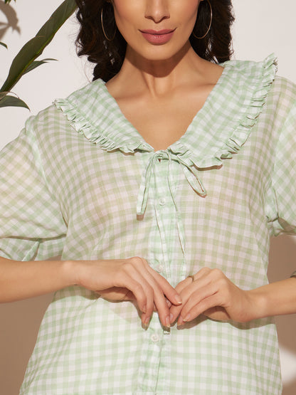 Gloria Ghingham Shirt - Green