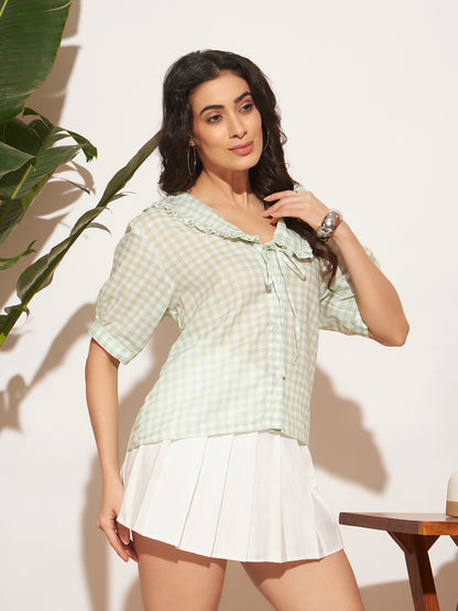 Gloria Ghingham Shirt - Green