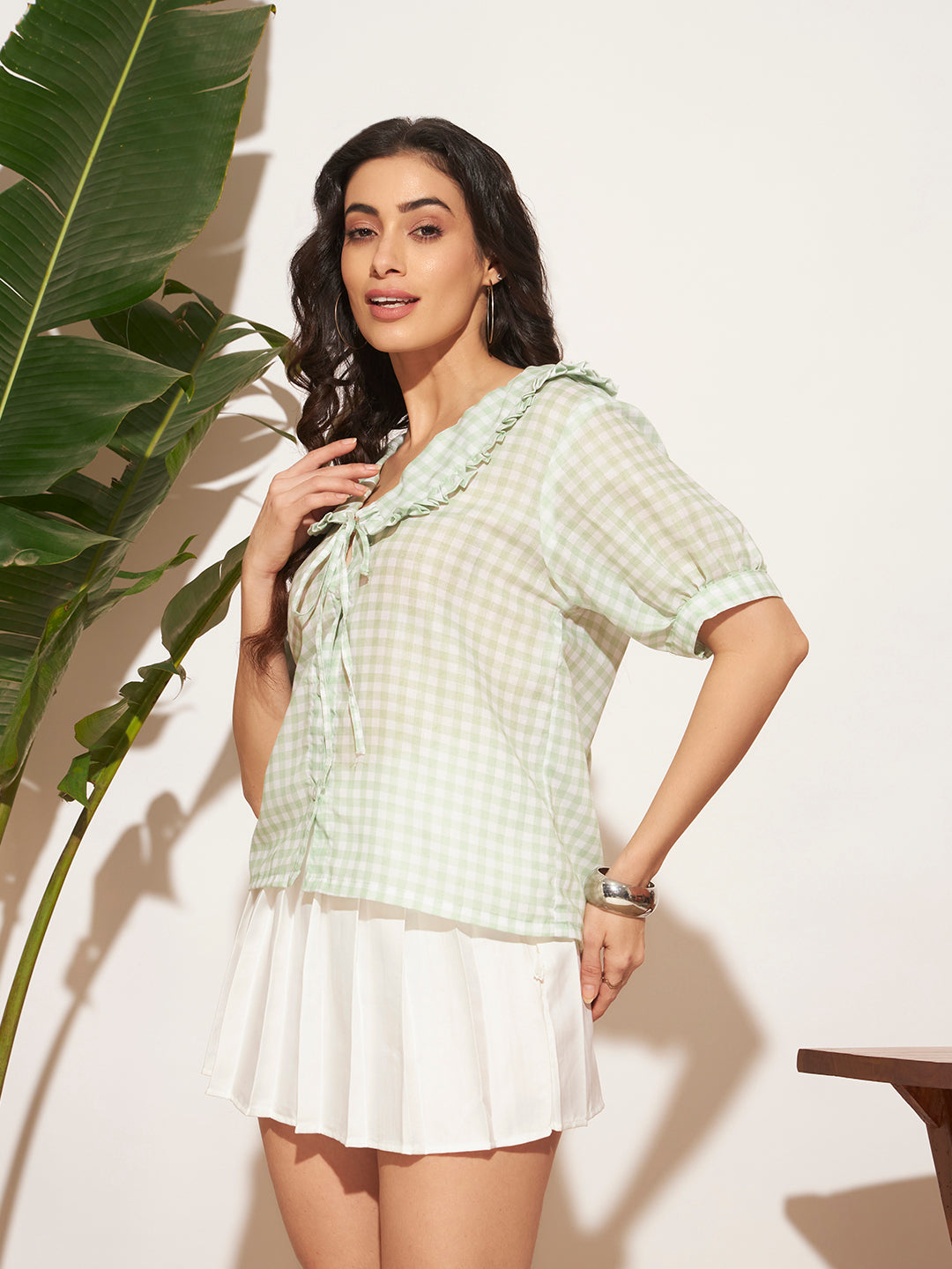 Gloria Ghingham Shirt - Green