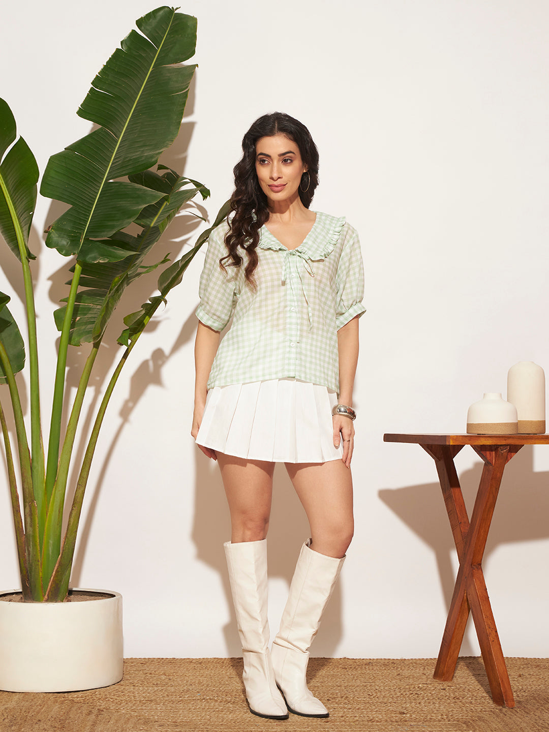 Gloria Ghingham Shirt - Green