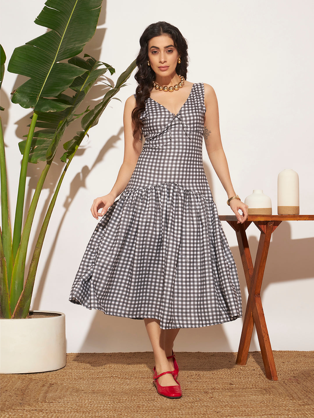 Hi-Tea Ghingham Dress