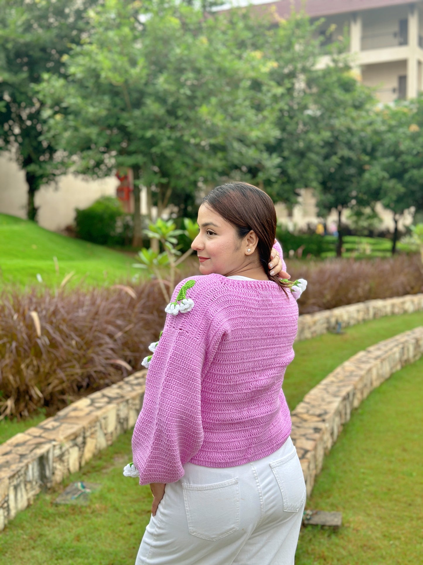 Hanging Lavender Handmade Cardigan