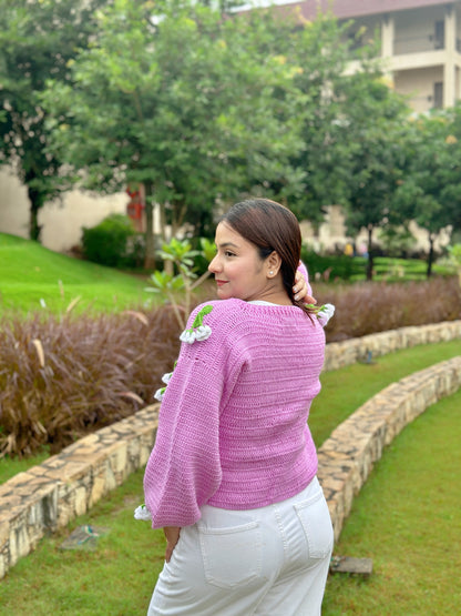 Hanging Lavender Handmade Cardigan