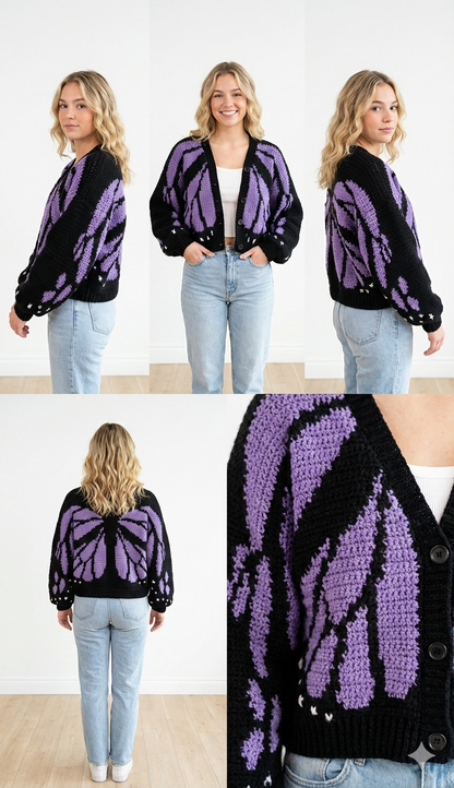 Purple Real Butterfly Cardigan
