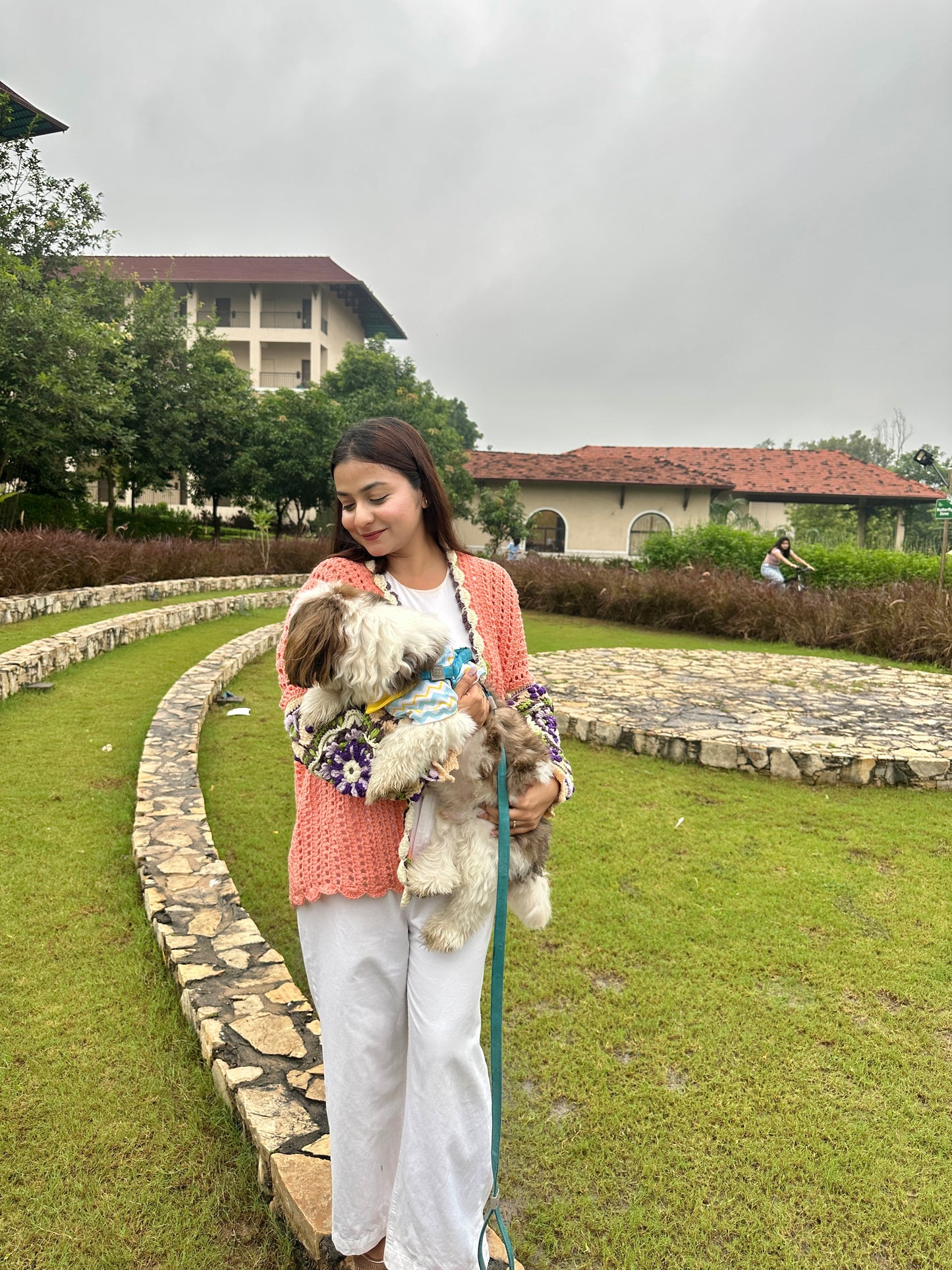 Intarsia Cardigan - Peach