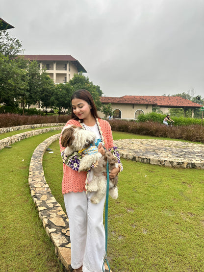 Intarsia Cardigan - Peach