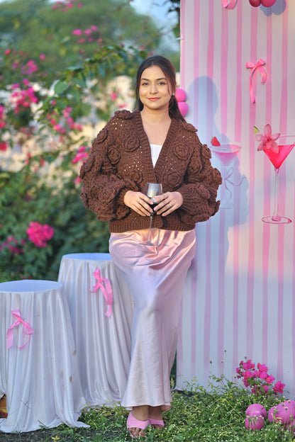 Exclusive Mocha Rose Cardigan