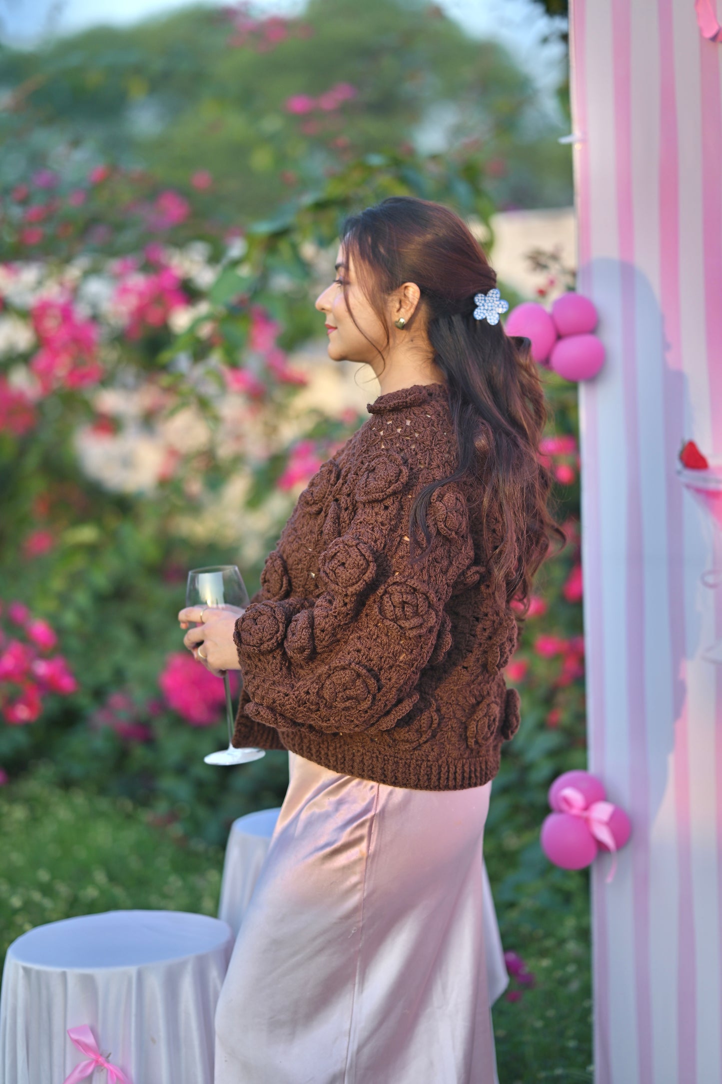 Exclusive Mocha Rose Cardigan