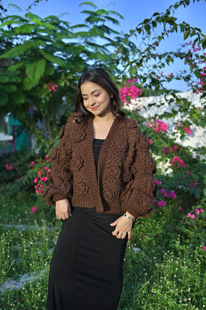 Exclusive Mocha Rose Cardigan