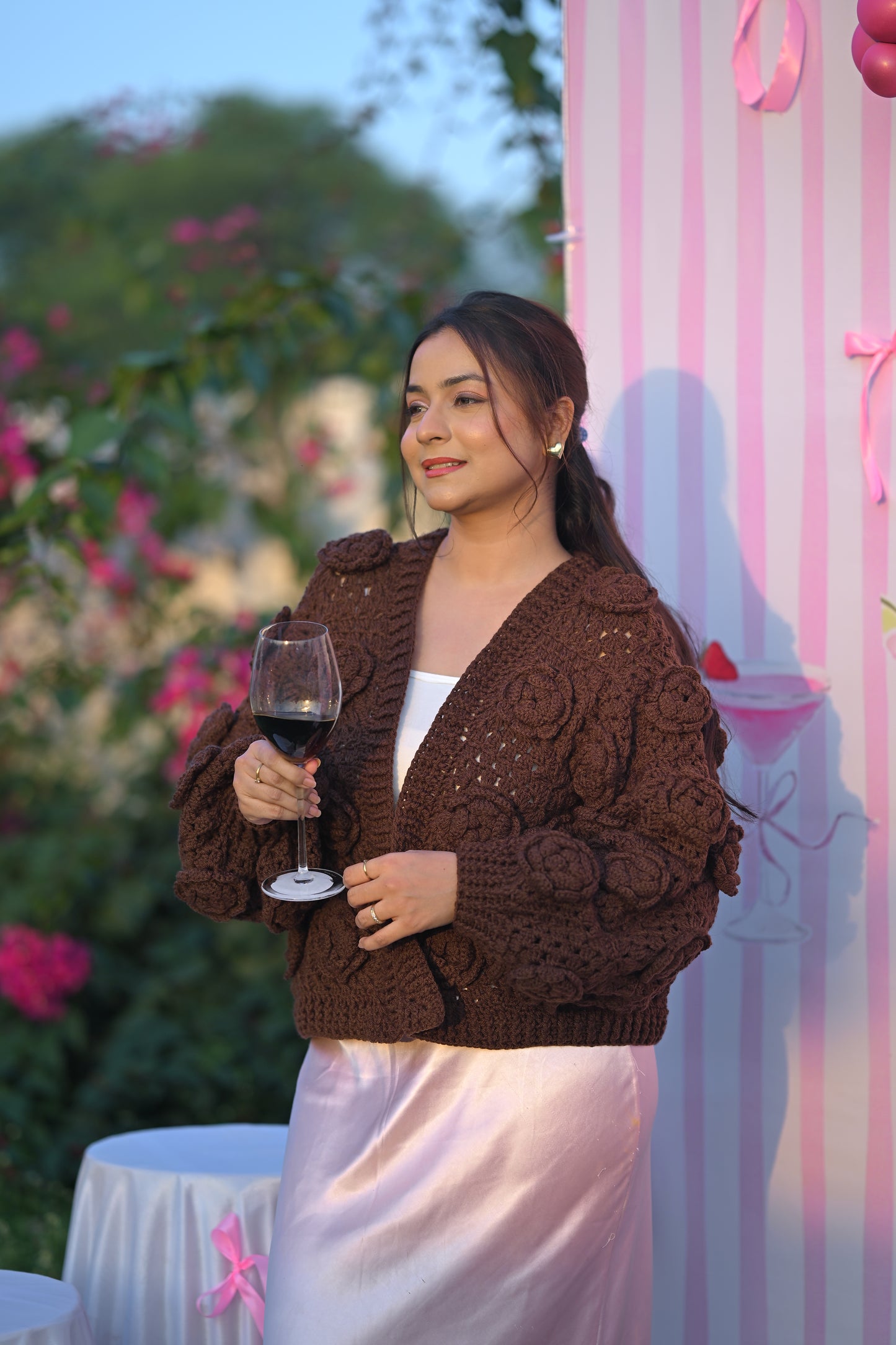 Exclusive Mocha Rose Cardigan