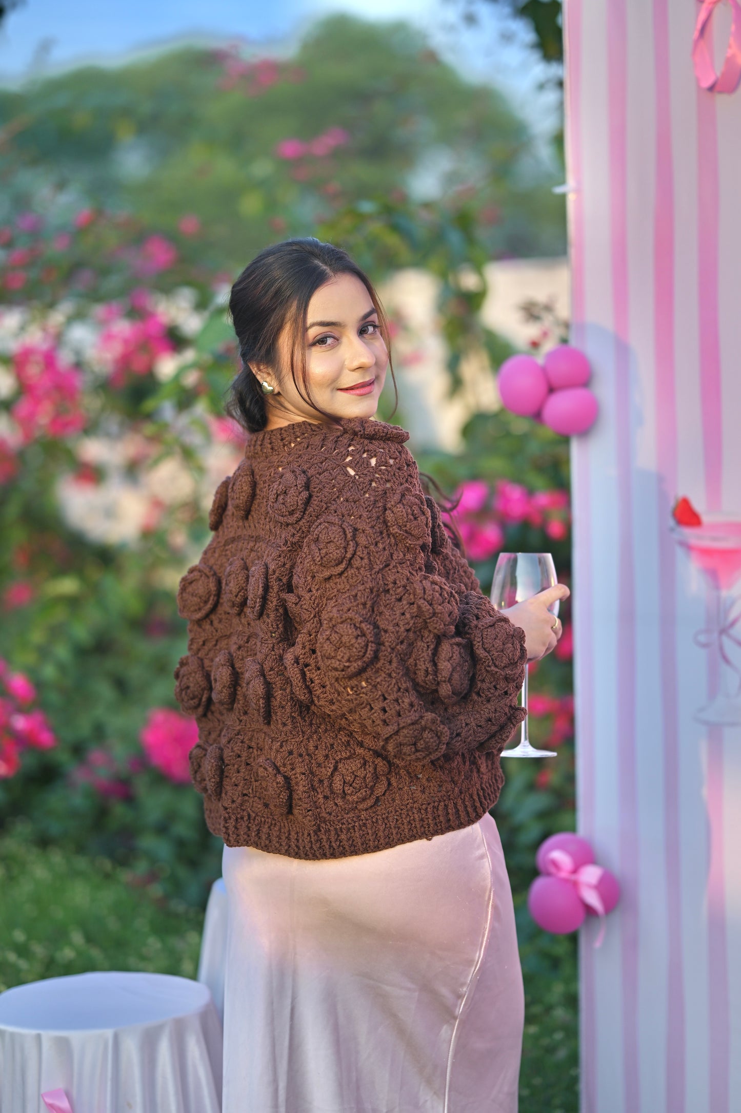 Exclusive Mocha Rose Cardigan
