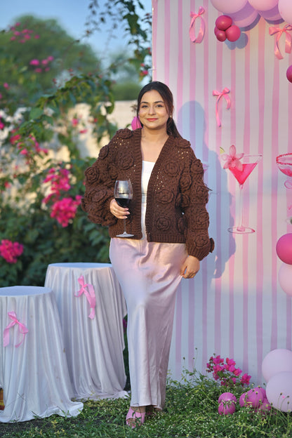 Exclusive Mocha Rose Cardigan