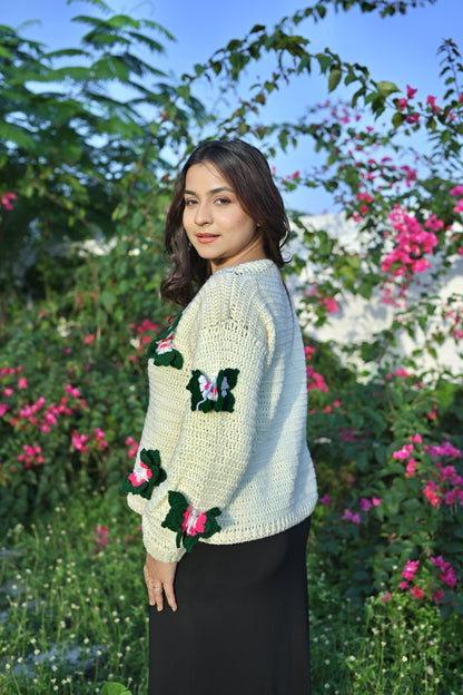 Olive Butterfly Sweater
