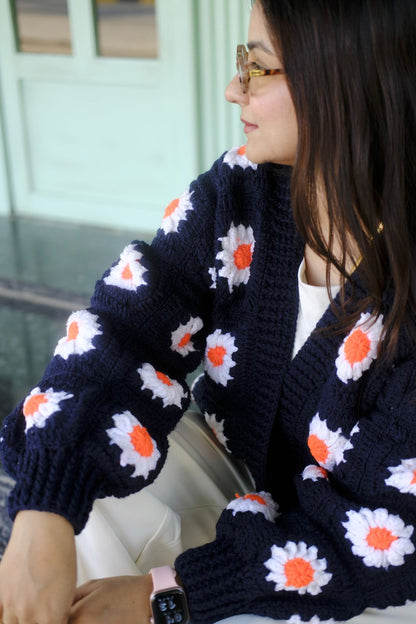 Dark Navy Blue Picnic Cardigan