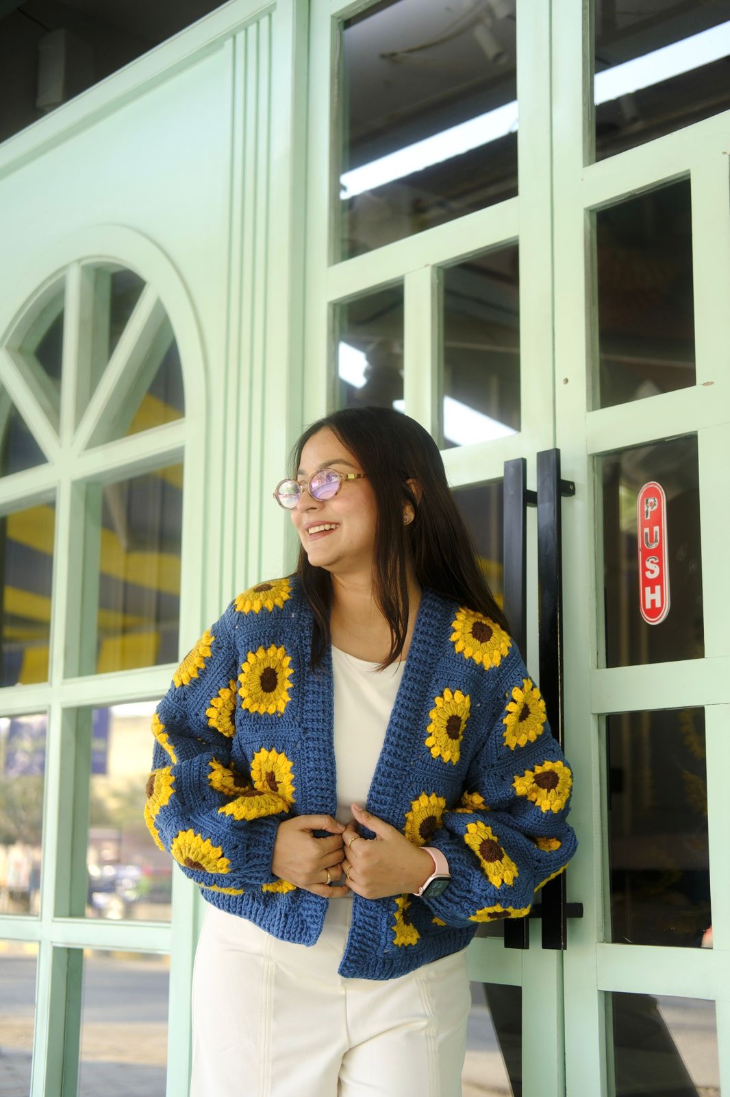 Teal Blue Picnic Cardigan