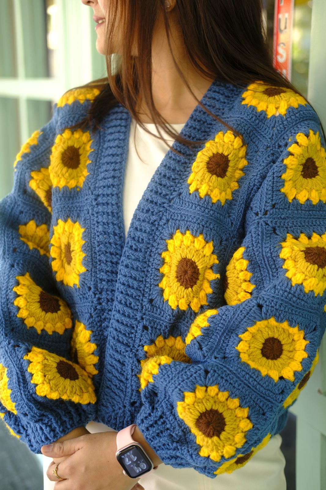 Teal Blue Picnic Cardigan