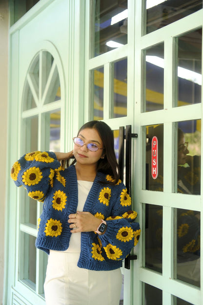 Teal Blue Picnic Cardigan