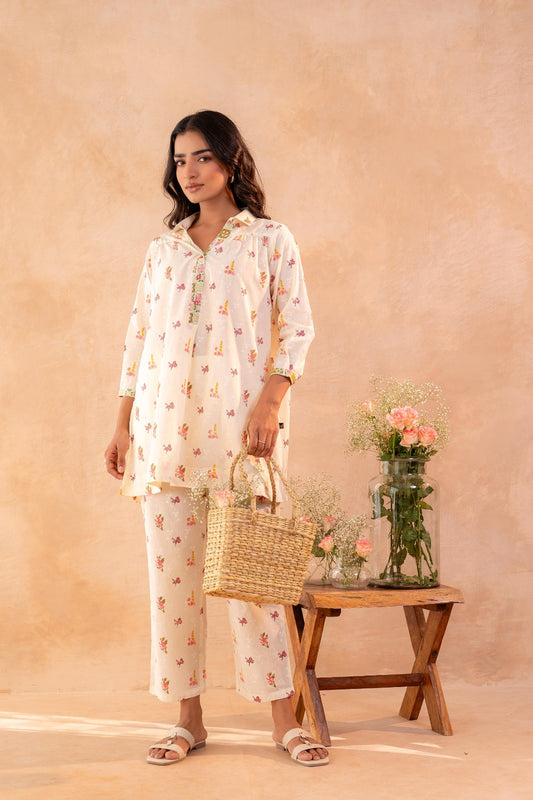 Vedika Co-ord Set - White