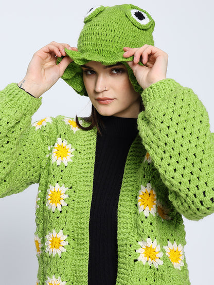 Frog Crochet Beanie