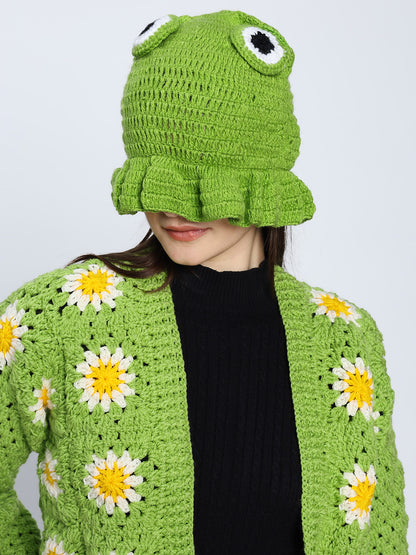 Frog Crochet Beanie