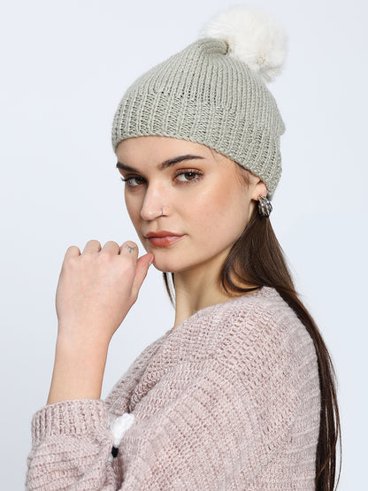 Grey Heart Beanie
