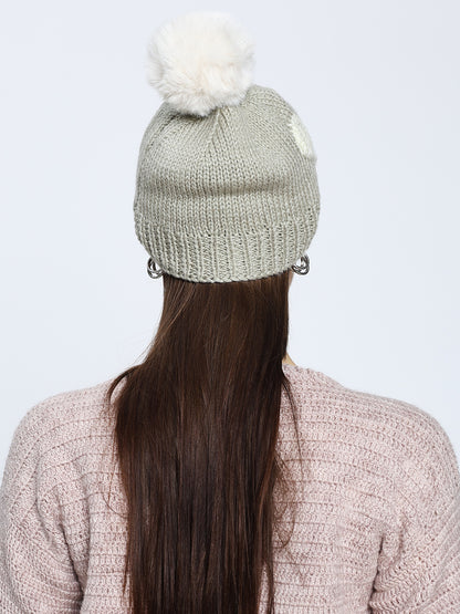 Grey Heart Beanie
