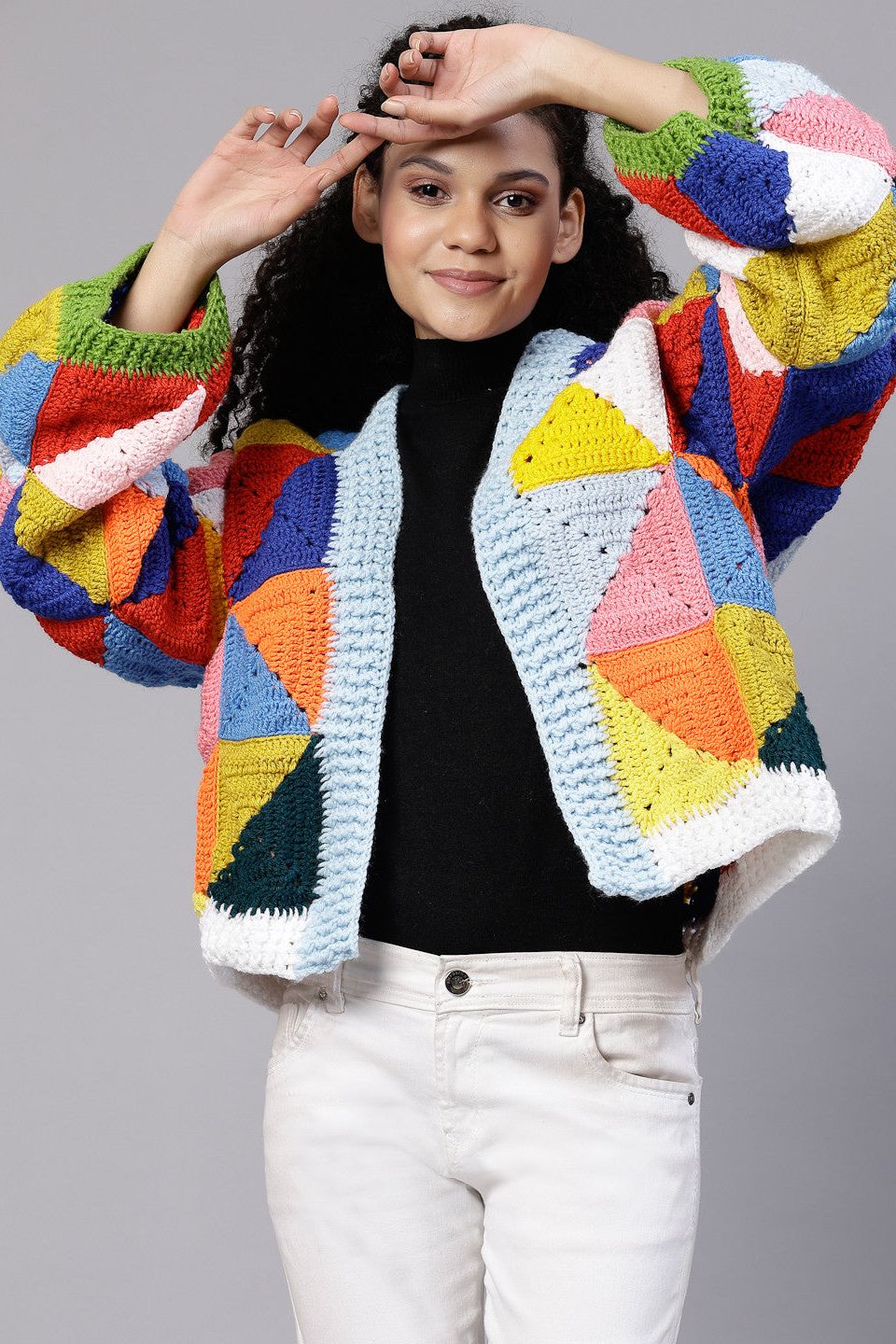 HalfTriangle Crochet Cardigan - Main Image