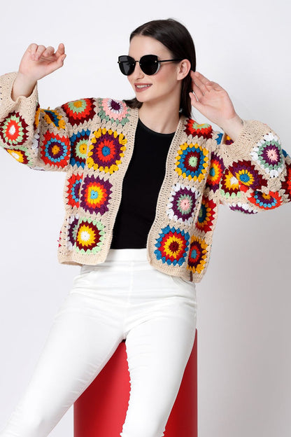 Beige Bohemian Cardigan