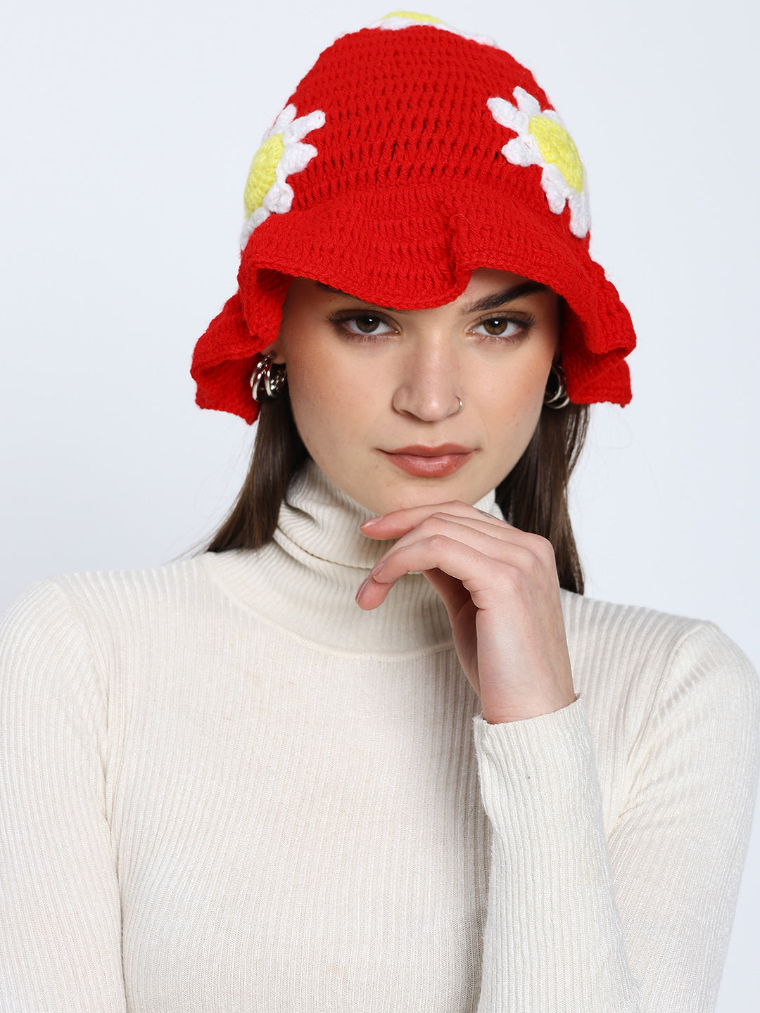 Red Daisy Beanie