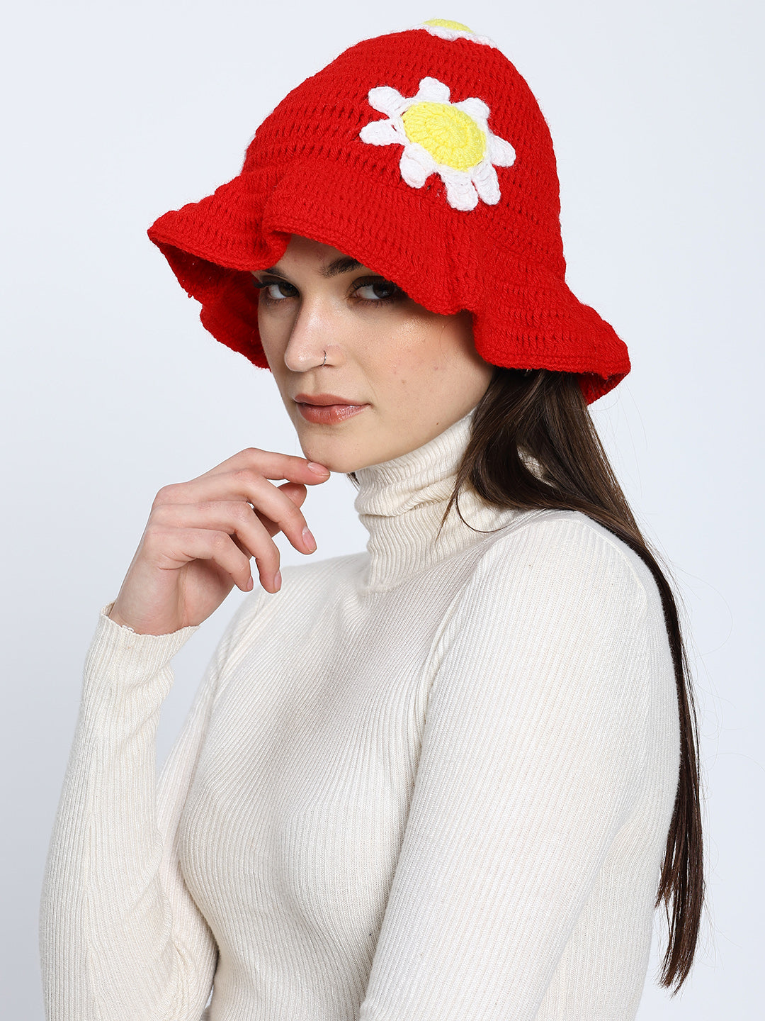 Red Daisy Beanie