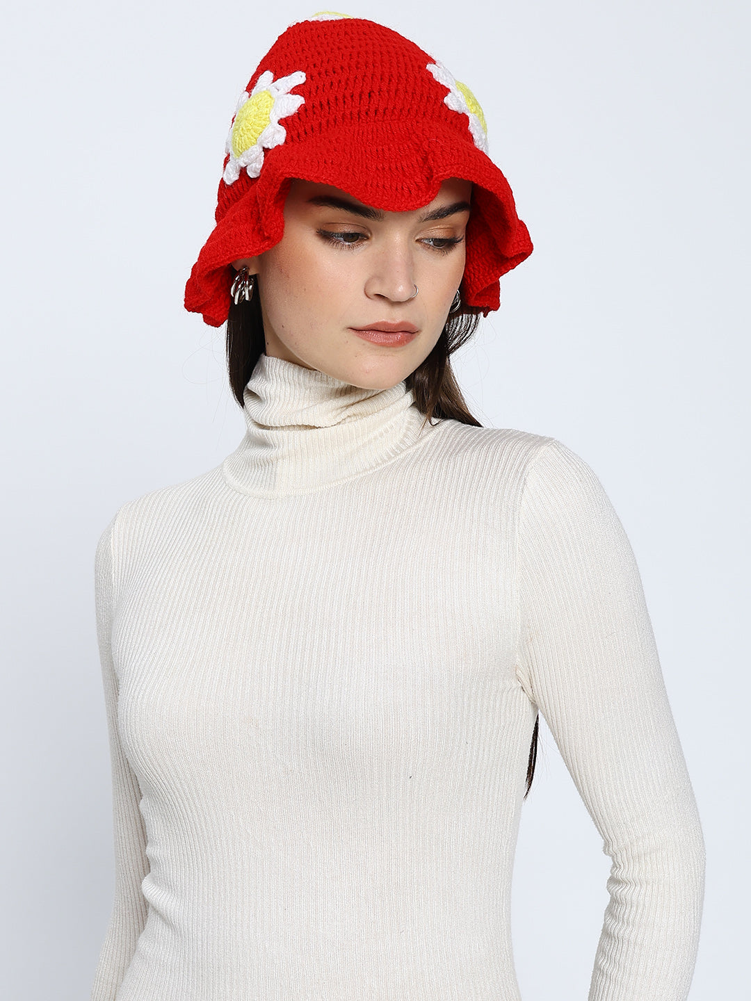 Red Daisy Beanie