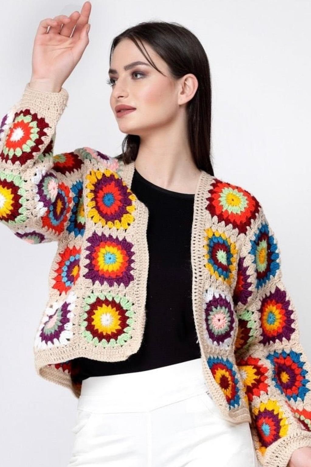 Bohemian beige cardigan - SUGERCANDY