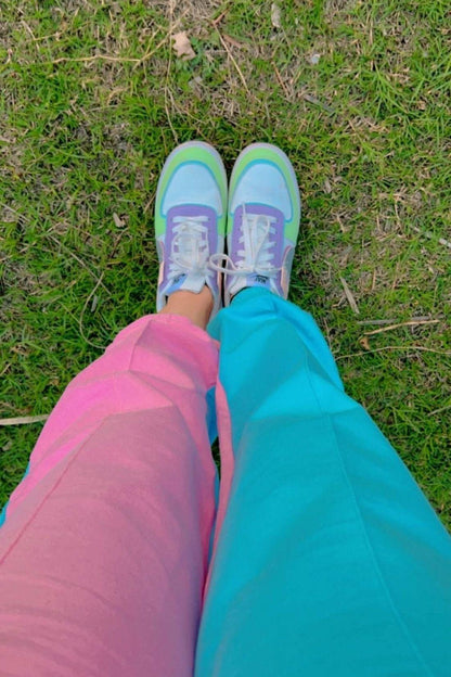 Color Block High Rise Pants - SUGERCANDY
