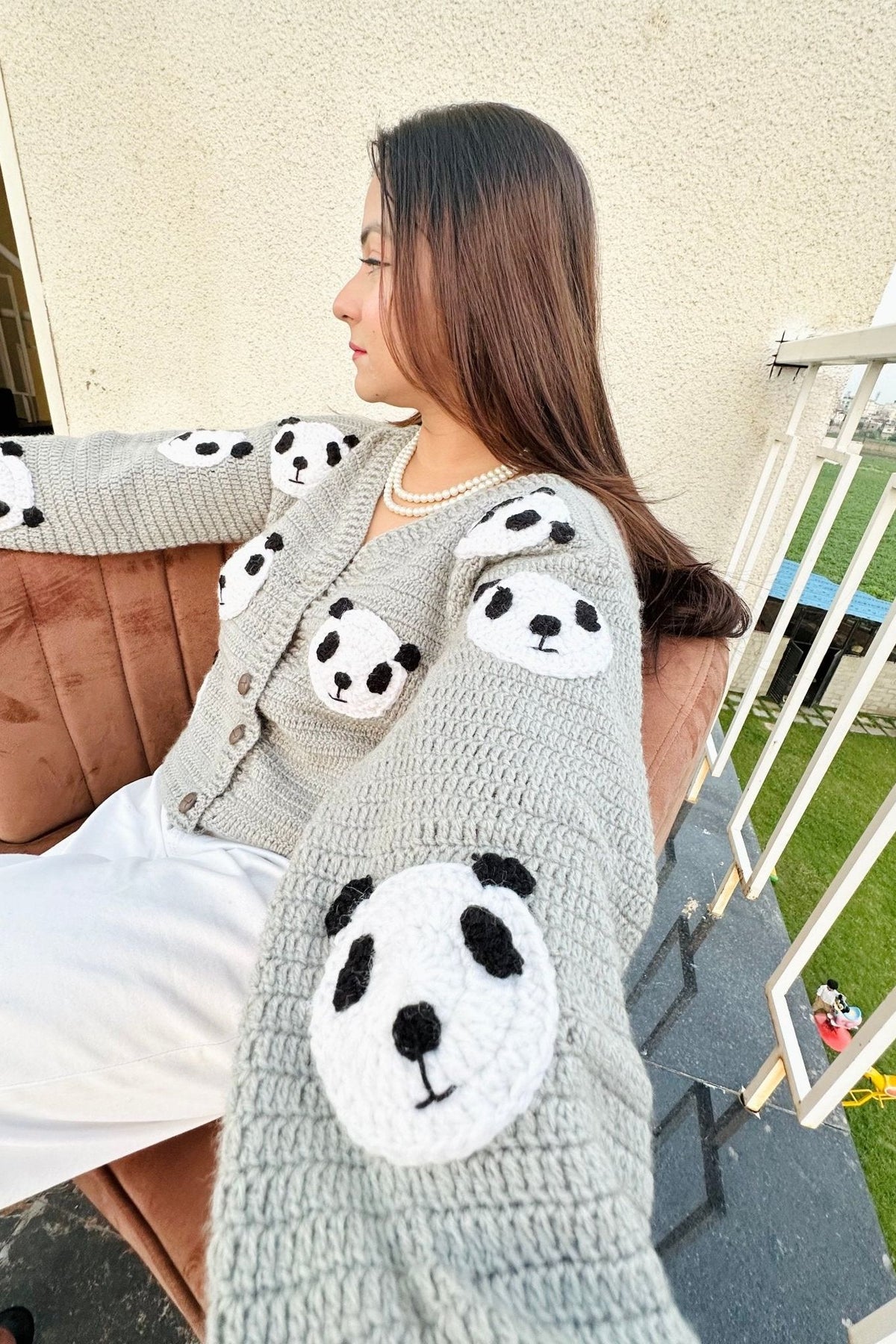 Grey Panda Sweater - SUGERCANDY