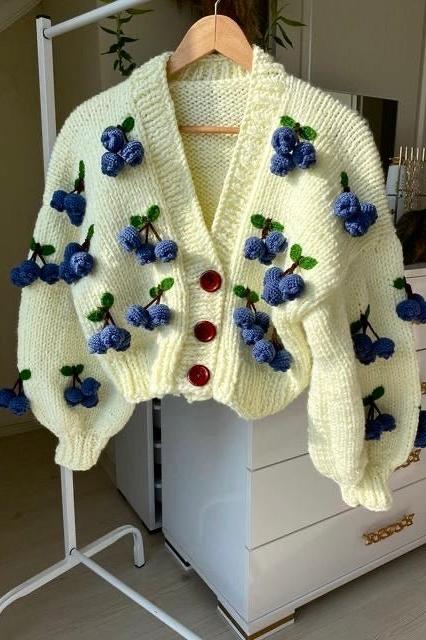 Hanging blueberries cardigan 🫐 - SUGERCANDY