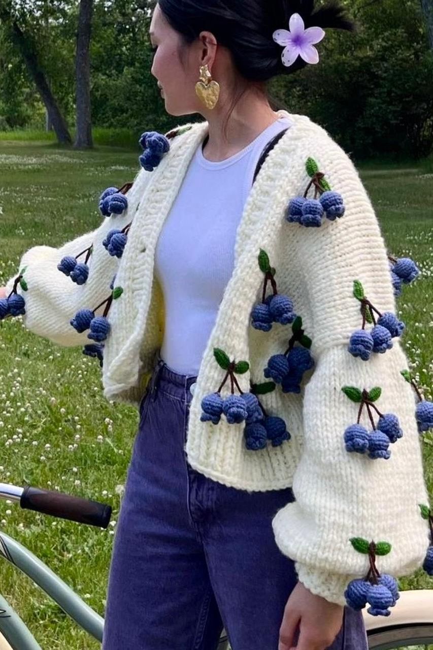 Hanging blueberries cardigan 🫐 - SUGERCANDY