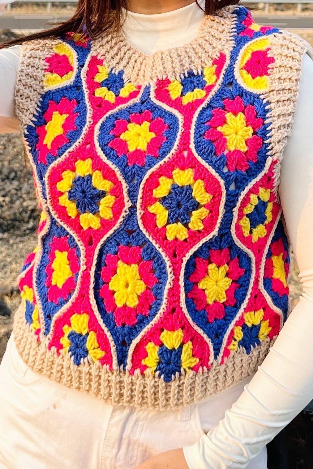 Multicoloured crochet waist - SUGERCANDY