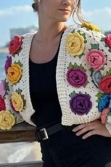 Multicoloured rose garden sweater - SUGERCANDY