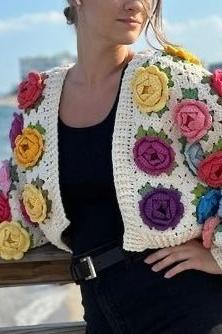 Multicoloured rose garden sweater - SUGERCANDY