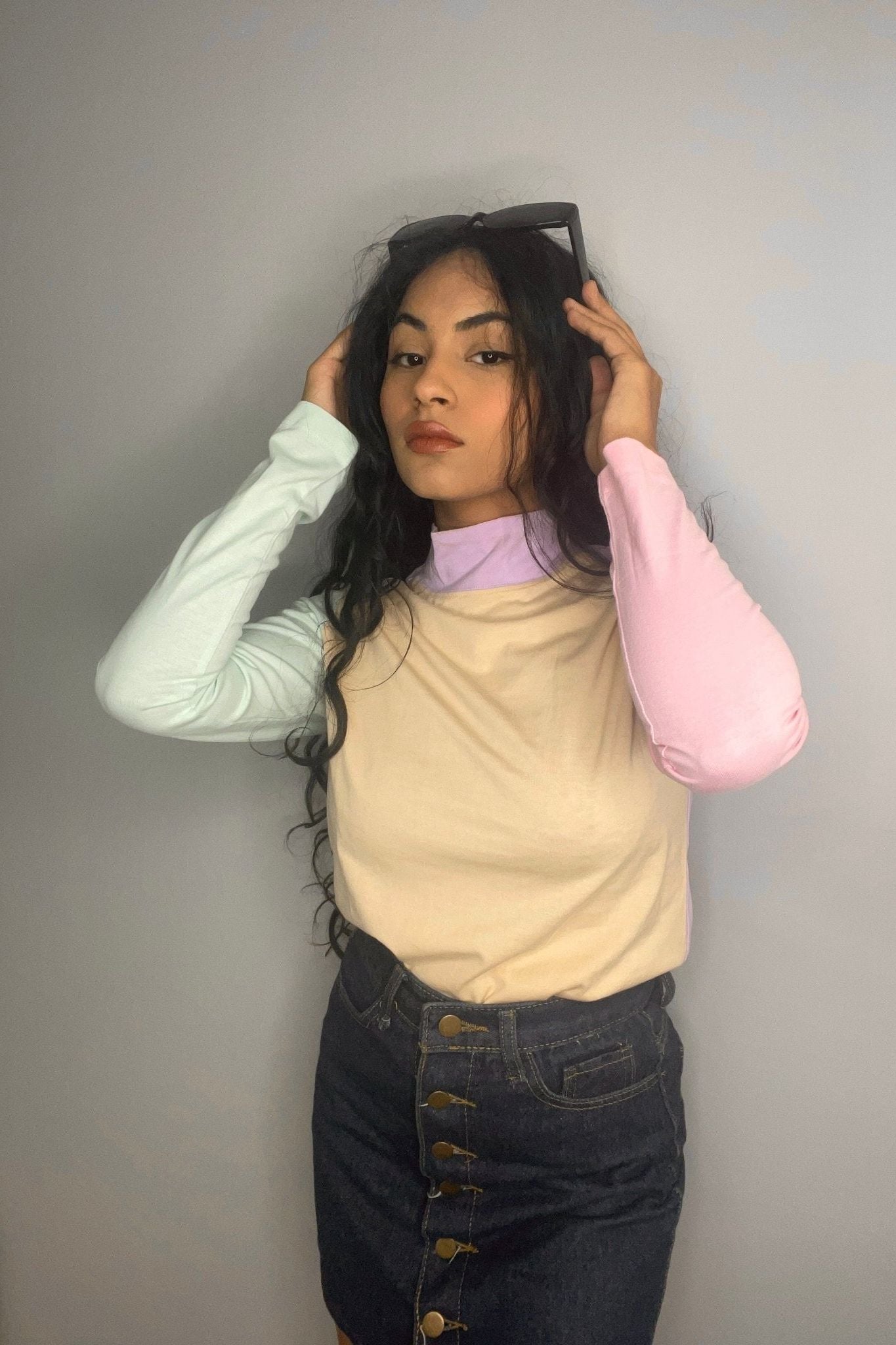 Pastel Highneck Top - SUGERCANDY